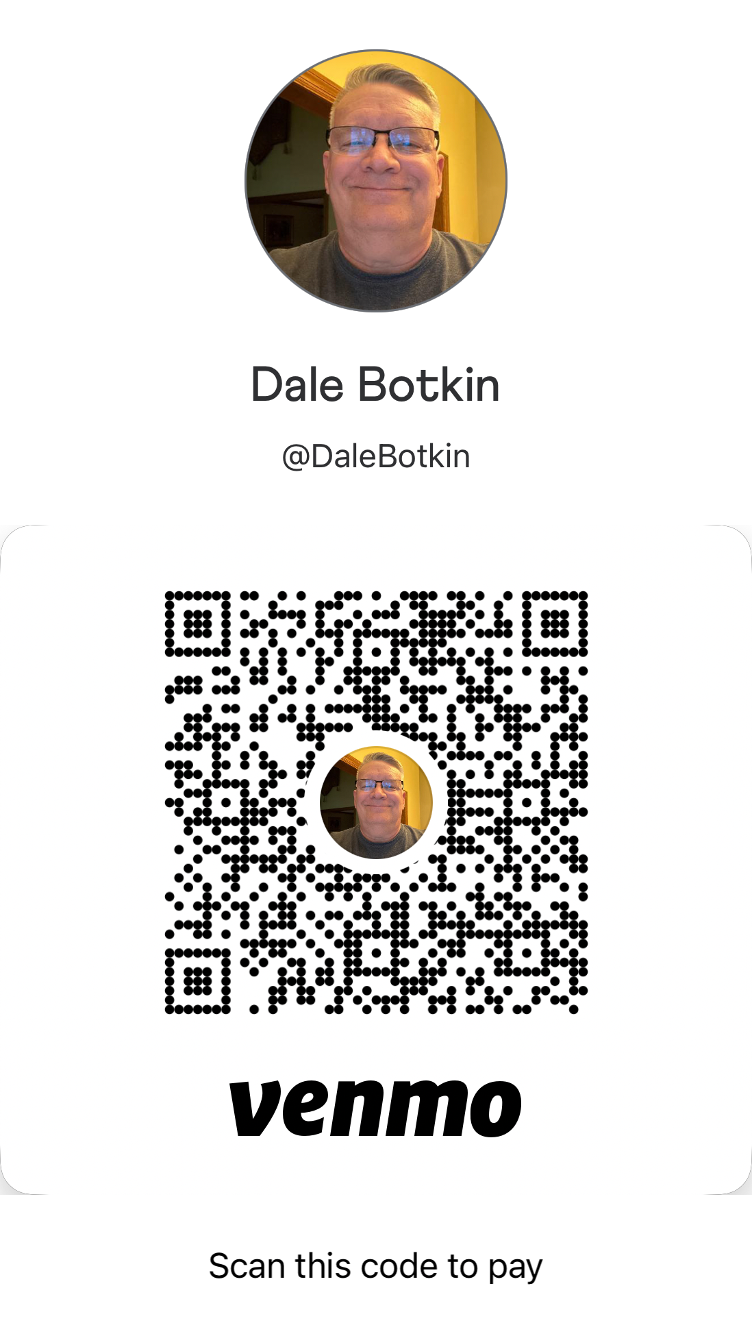 Venmo QR code for @DaleBotkin